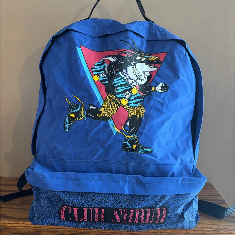 Vintage Rare Club Shred Blue Graphic Backpack